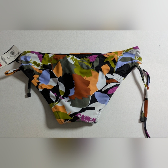 Bar III Printed Side-Shirred Hipster Bottoms Floral Filet Green Size XS New - Picture 5 of 9